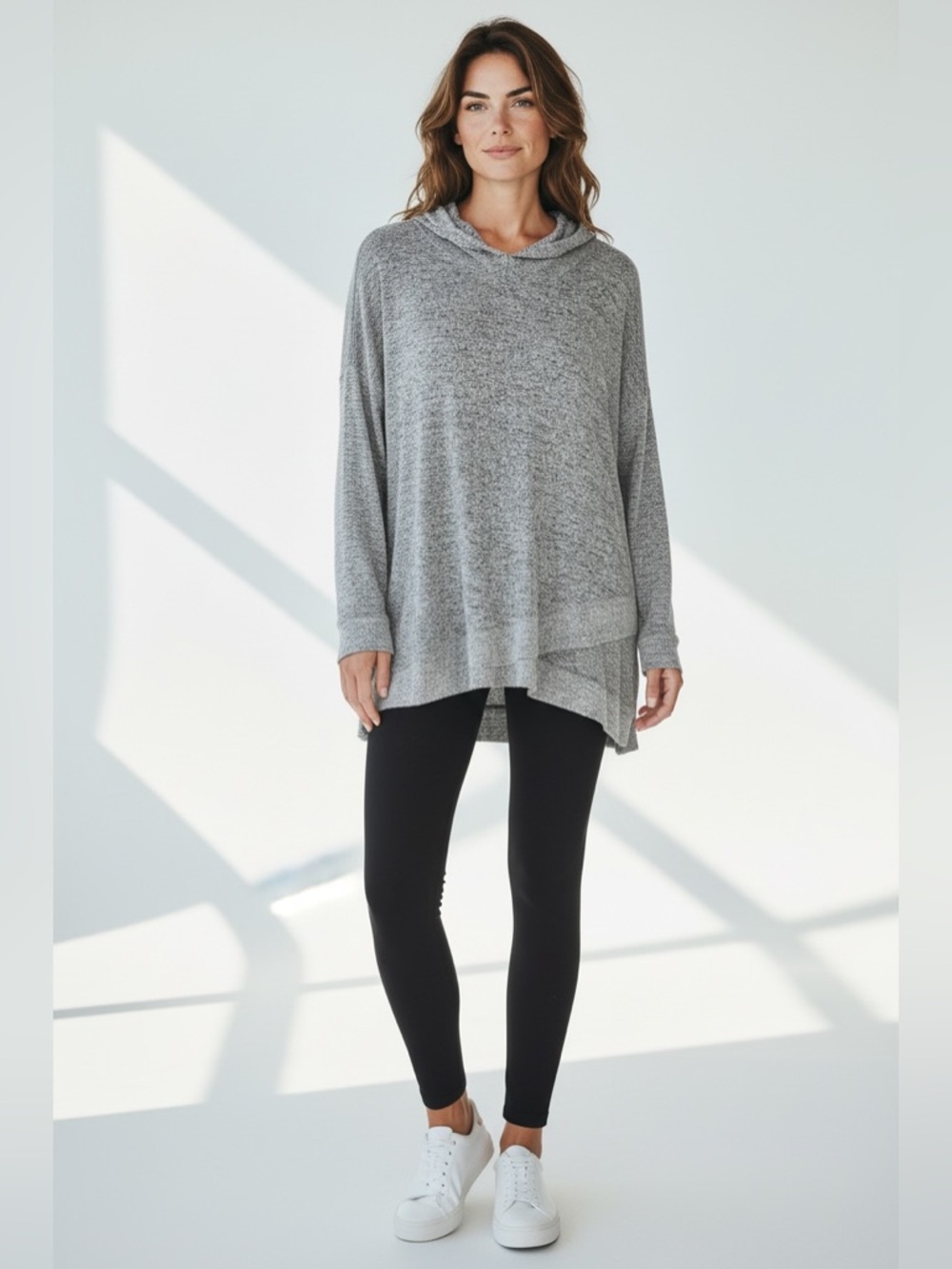 Gilligan & O’Malley Women’s Hooded Lounge Top // Gray // XL